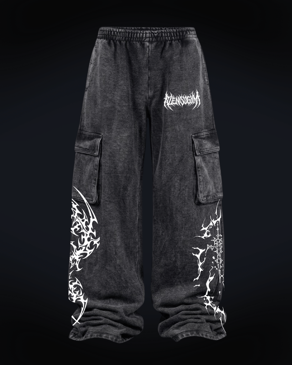Pantalón Baggy Cargo "Don't Fear" - Blanco