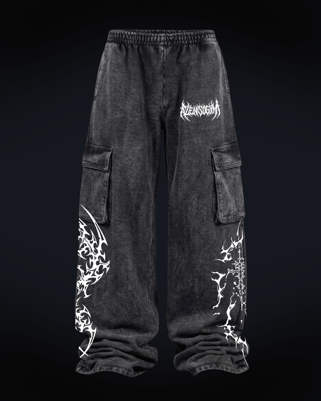 Pantalón Baggy Cargo "Don't Fear" - Blanco