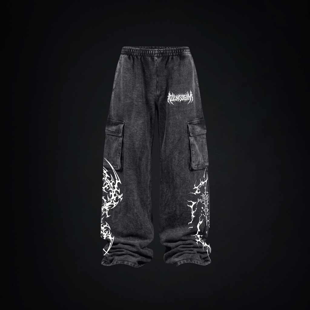 Pantalón Baggy Cargo "Don't Fear" - Blanco