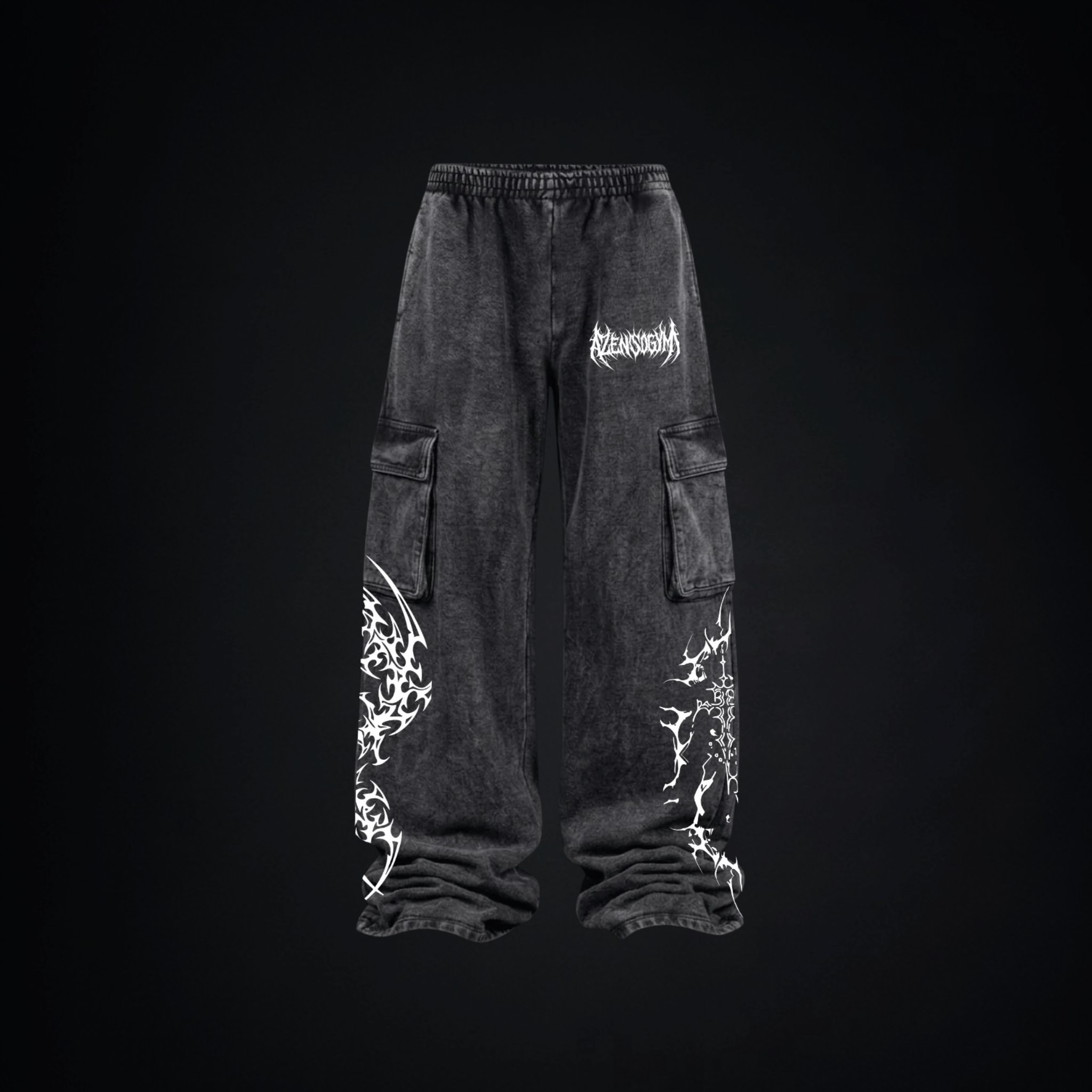 Pantalón Baggy Cargo "Don't Fear" - Blanco