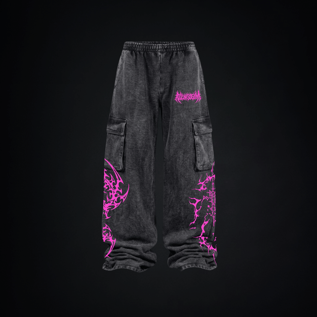 Pantalón Baggy Cargo "Don't Fear" - Fucsia